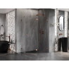 Mexen Lunar pentagonal right swing shower cabin 100 x 80 cm, transparent, rose gold - 831-100P-080L-60-00-P