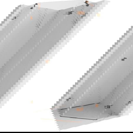 Mexen Lunar pentagonal right-hinged shower enclosure 100 x 100 cm, transparent, rose gold - 831-100P-100L-60-00-P