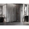 Mexen Lunar pentagonal right-hinged shower cabin 100 x 100 cm, transparent, rose gold - 831-100P-100L-60-00-P