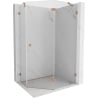 Mexen Lunar pentagon-shaped shower enclosure hinged right 90 x 80 cm, transparent, brushed copper - 831-090P-080L-65-00-P