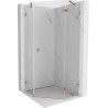 Mexen Lunar pentagonal right hinged shower cabin 90 x 90 cm, transparent, brushed copper - 831-090P-090L-65-00-P