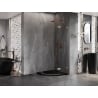 Mexen Lunar pentagonal right-hinged shower enclosure 100 x 100 cm, transparent, brushed copper - 831-100P-100L-65-00-P