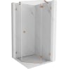 Mexen Lunar pentagonal right-hinged shower enclosure 100 x 100 cm, transparent, brushed copper - 831-100P-100L-65-00-P
