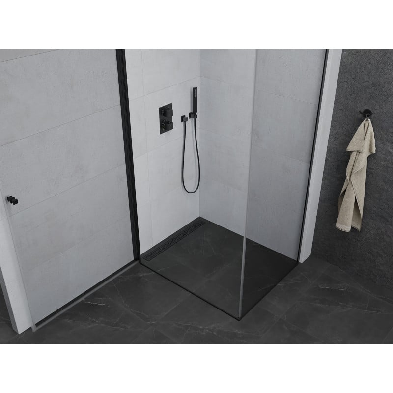 Mexen Pretoria hinged shower enclosure 90 x 120 cm, transparent, black - 852-090-120-70-00