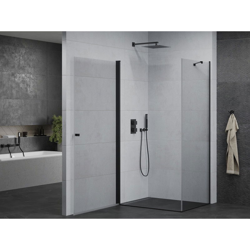 Mexen Pretoria 80 x 110 cm Swing Shower Enclosure, Transparent, Black - 852-080-110-70-00
