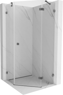 Mexen Lunar pentagonal hinged right shower cabin 100 x 100 cm transparent, brushed gun gray - 831-100P-100L-66-00-P