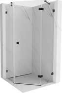 Mexen Lunar pentagonal right swing shower cabin 90 x 90 cm, transparent, black - 831-090P-090L-70-00-P
