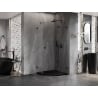 Mexen Lunar Pentagonal Right Swing Shower Enclosure 100 x 100 cm, Transparent, Black - 831-100P-100L-70-00-P