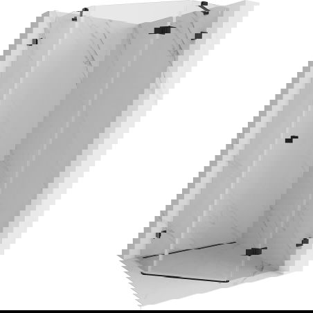 Mexen Lunar pentagonal right-hand hinged shower cabin 100 x 100 cm, transparent, black - 831-100P-100L-70-00-P