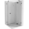 Mexen Lunar Pentagonal Right Swing Shower Enclosure 100 x 100 cm, Transparent, Black - 831-100P-100L-70-00-P