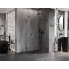 Mexen Lunar Pentagonal Right Swing Shower Enclosure 100 x 100 cm, Transparent, Black - 831-100P-100L-70-00-P