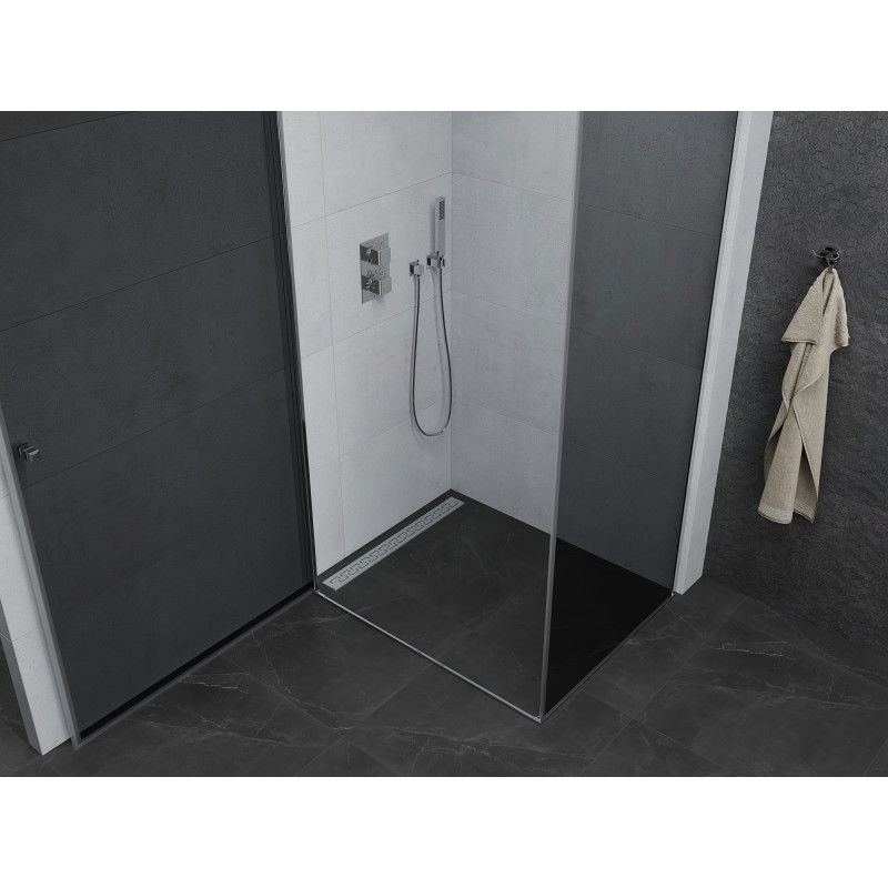 Mexen Pretoria pivot shower enclosure 70 x 80 cm, graphite, chrome - 852-070-080-01-40