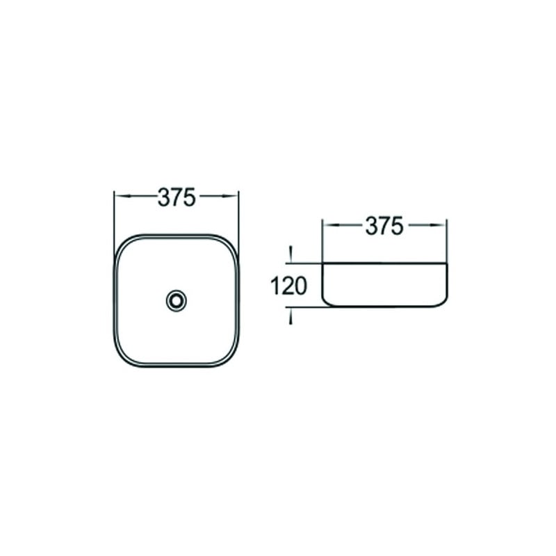 Mexen Sara countertop sink 37 x 37 cm, white - 21123700