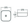 Mexen Sara countertop sink 37 x 37 cm, white - 21123700