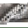 Mexen Lunar pentagonal right hinged shower enclosure 80 x 80 cm, transparent, brushed nickel - 831-080P-080L-97-00-P