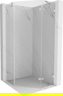 Mexen Lunar Pentagonal Shower Enclosure Right Hinged 80 x 80 cm, Transparent, Brushed Nickel - 831-080P-080L-97-00-P