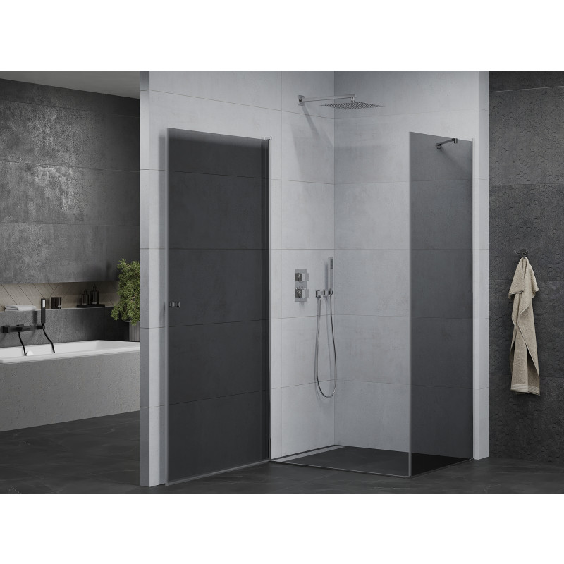 Mexen Pretoria 70 x 100 cm Swing Shower Enclosure, Graphite, Chrome - 852-070-100-01-40
