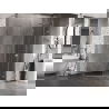 Mexen Lunar Pentagonal Hinged Shower Enclosure Right 90 x 80 cm, Transparent, Brushed Nickel - 831-090P-080L-97-00-P