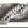 Mexen Lunar pentagonal right-hinged shower cabin 100 x 80 cm, transparent, brushed nickel - 831-100P-080L-97-00-P