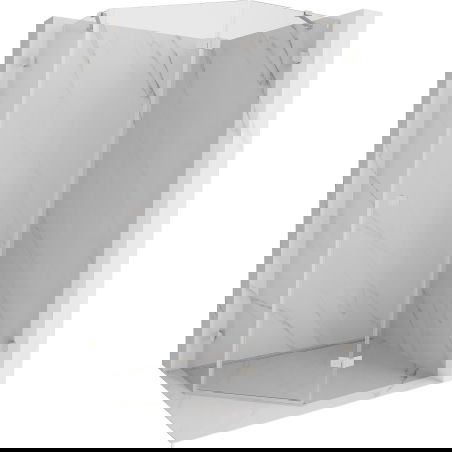 Mexen Lunar Pentagonal Shower Enclosure Right Hinged 100 x 80 cm, Transparent, Brushed Nickel - 831-100P-080L-97-00-P