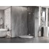 Mexen Lunar Pentagonal Right-Hinged Shower Enclosure 100 x 100 cm, Transparent, Brushed Nickel - 831-100P-100L-97-00-P