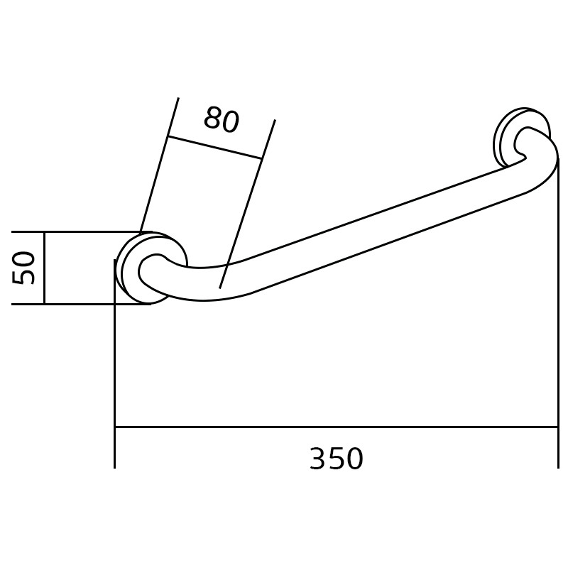 Mexen wall-mounted handrail 35 cm, chrome - 70101630-00