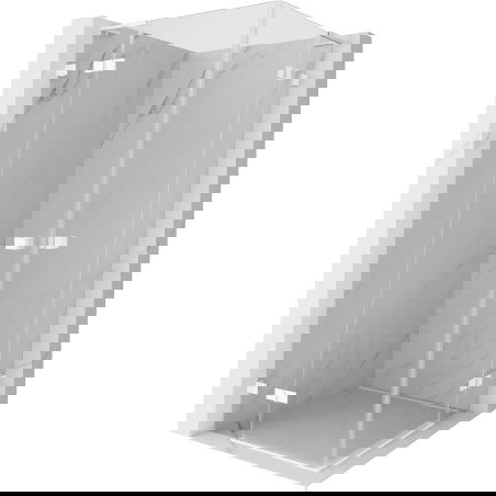 Mexen Lunar L Duo pivot shower enclosure 110 x 110 cm, transparent, white - 834L-110L-110P-20-00
