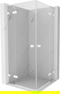 Mexen Lunar L Duo Hinged Shower Enclosure 110 x 110 cm, Transparent, White - 834L-110L-110P-20-00