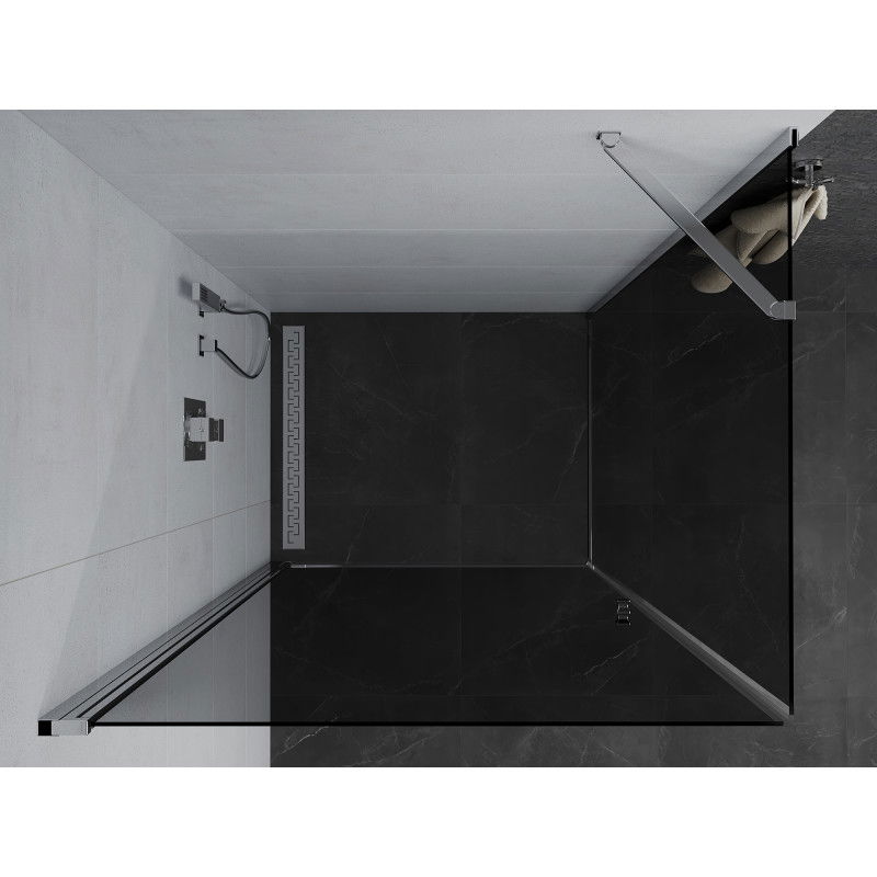 Mexen Pretoria Hinged Shower Enclosure 90 x 110 cm, Graphite, Chrome - 852-090-110-01-40