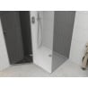 Mexen Roma hinged shower cubicle 80 x 70 cm, Graphite, Chrome + shower tray Flat, White - 854-080-070-01-40-4010