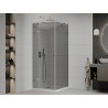 Mexen Roma 80 x 80 cm Hinged Shower Cabin, Graphite, Chrome + Flat White Shower Tray - 854-080-080-01-40-4010