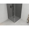 Mexen Roma 80 x 80 cm Hinged Shower Cabin, Graphite, Chrome + Flat White Shower Tray - 854-080-080-01-40-4010