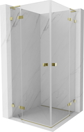 Mexen Lunar L Duo shower enclosure hinged 75 x 75 cm, transparent, gold - 834L-075L-075P-50-00