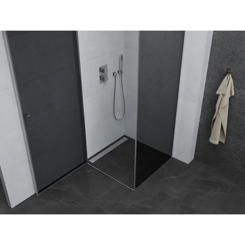 Mexen Pretoria pivot shower cabin 80 x 80 cm, graphite, chrome - 852-080-080-01-40