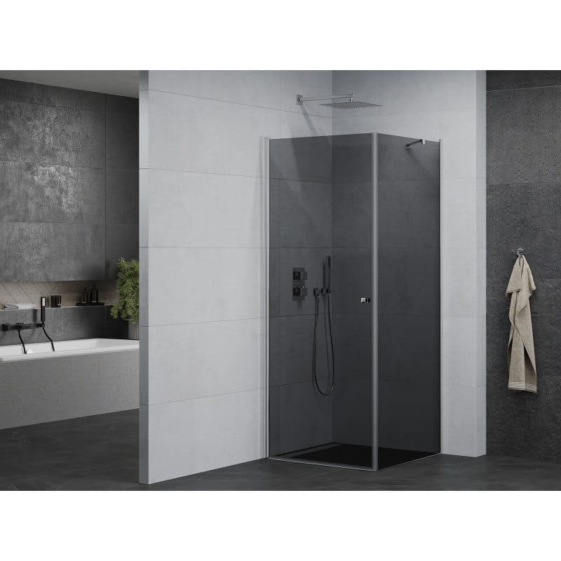 Mexen Pretoria shower enclosure hinged 80 x 80 cm, graphite, chrome - 852-080-080-01-40