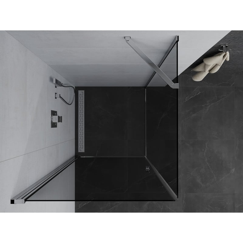 Mexen Pretoria shower enclosure hinged 80 x 80 cm, graphite, chrome - 852-080-080-01-40