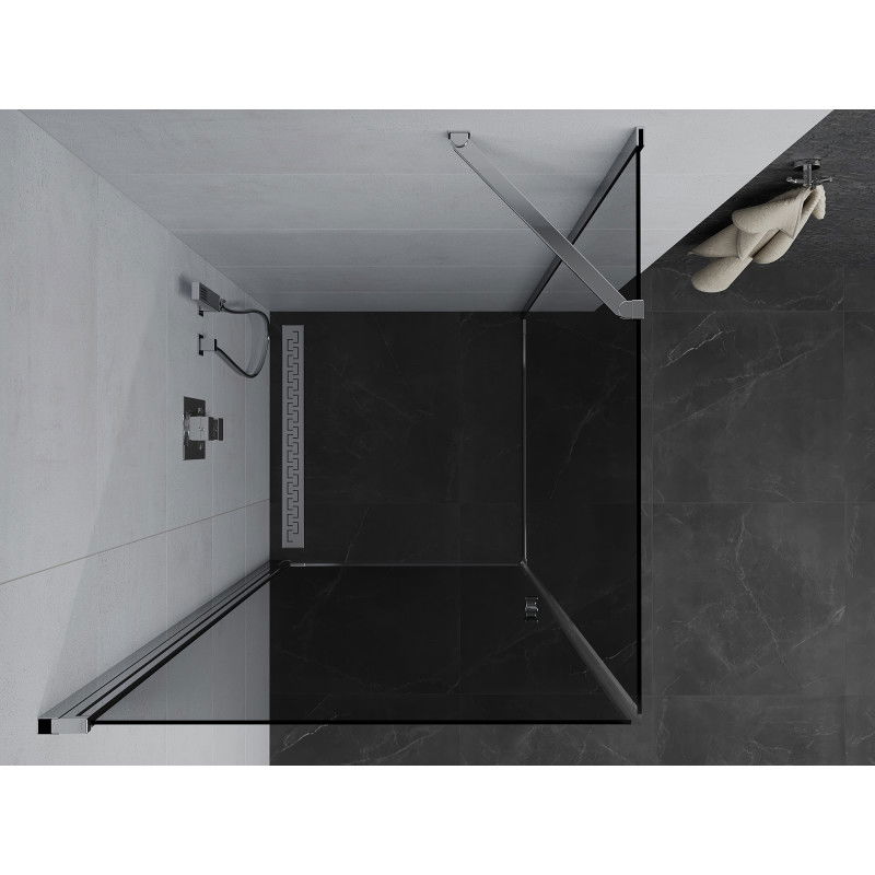 Mexen Pretoria 90 x 90 cm Hinged Shower Cabin, Graphite, Chrome - 852-090-090-01-40