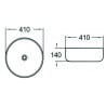 Mexen Tina countertop washbasin 41x 41 cm, White - 21144100