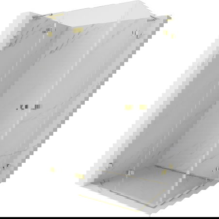 Mexen Lunar L Duo left-hinged shower cabin 110 x 85 cm, transparent, gold - 834L-110L-085P-50-00