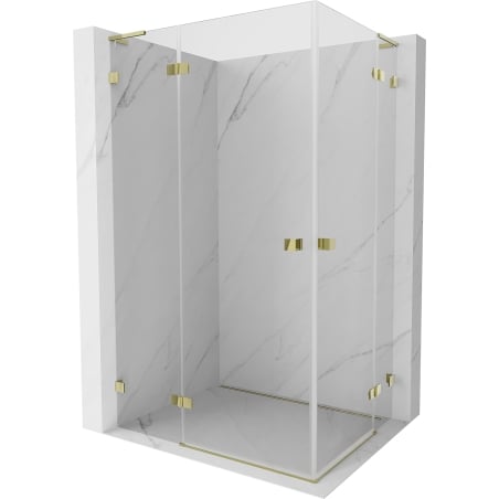 Mexen Lunar L Duo shower enclosure hinged 110 x 100 cm, transparent, gold - 834L-110L-100P-50-00