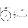 Mexen Luca countertop washbasin 40x40 cm, white - 21164000