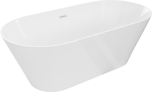 Mexen Luna Slim freestanding bath 170 x 75 cm, white, white overflow - 52041707500-20