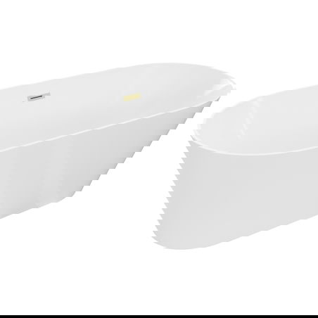 Mexen Luna Slim free-standing bathtub 170 x 75 cm, white, brushed gold overflow - 52041707500-55