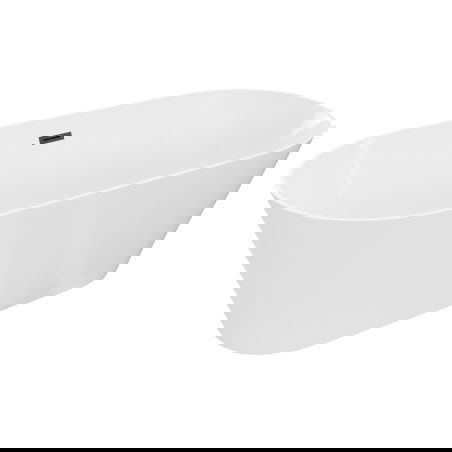 Mexen Luna Slim freestanding bath 170 x 75 cm, white, black overflow - 52041707500-70