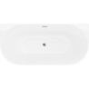 Mexen Oval Slim freestanding back-to-wall bathtub 170 x 80 cm, white, chrome overflow - 52661708000-01