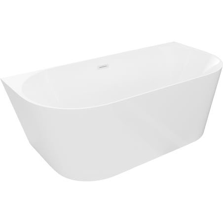 Mexen Oval Slim freestanding wall-adjacent bathtub 170 x 80 cm, white, white overflow - 52661708000-20