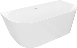 Mexen Oval Slim freestanding wall-adjacent bathtub 170 x 80 cm, white, white overflow - 52661708000-20