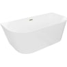 Mexen Oval Slim freestanding back-to-wall bath 170 x 80 cm, white, gold overflow - 52661708000-50