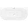 Mexen Oval Slim Freestanding Wall-Mounted Bath 170 x 80 cm, White, Brushed Gold Overflow - 52661708000-55