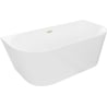 Mexen Oval Slim Freestanding Wall-Mounted Bath 170 x 80 cm, White, Brushed Gold Overflow - 52661708000-55